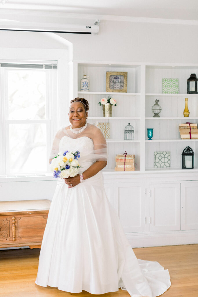 Bride in white room