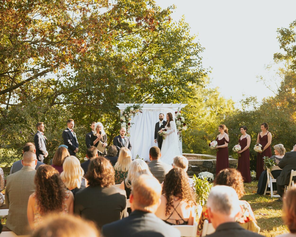 bride and groom outside historic mansion wedding venue